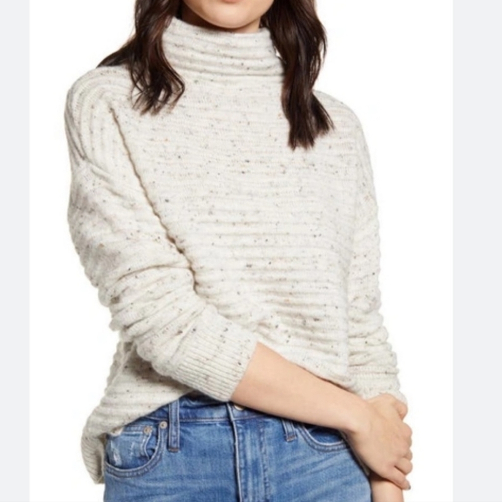 MADEWELL Speckled Donegal Mockneck Sweater in Coziest Yarn Size L K5426